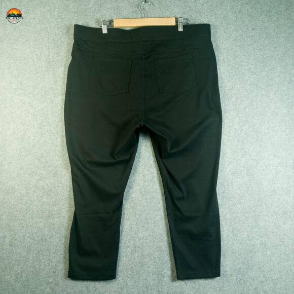 NWT HUE Cropped Pants Black Stretch Pull-On Pockets Jeggings Women's Plus Sz 2X - Picture 2 of 13